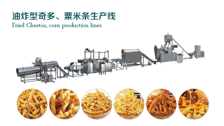 Corn strip puffed food production line